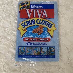 Kleenex Viva Scrub Reusable Cleaning Cloths 6 Pack Home Kitchen Auto NEW 1996